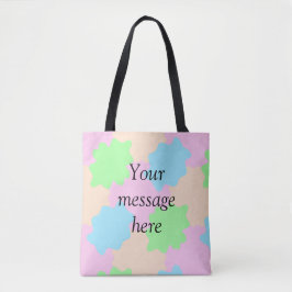 Je bericht hier tekst naam boho kleurrijk roest tote bag