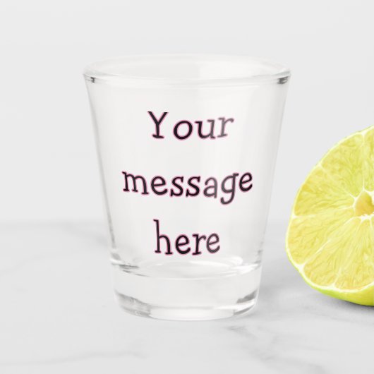 Je bericht hier tekst naam monogram afbeelding cit shot glas (Voorkant)