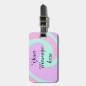 Je bericht hier tekst naam monogram roze past bagagelabel (Voorkant verticaal)