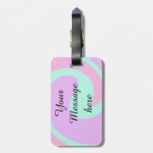 Je bericht hier tekst naam monogram roze past bagagelabel (Achterkant verticaal)