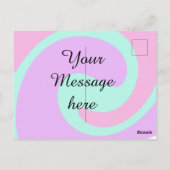Je bericht hier tekst naam monogram roze past briefkaart (Achterkant)