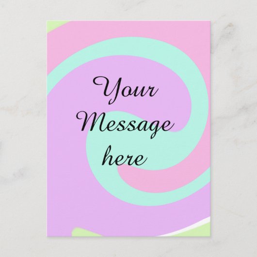 Je bericht hier tekst naam monogram roze past briefkaart (Voorkant)