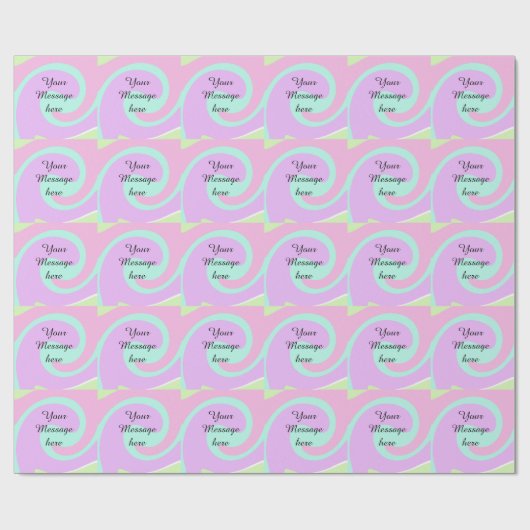 Je bericht hier tekst naam monogram roze past cadeaupapier (Vlak)