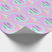 Je bericht hier tekst naam monogram roze past cadeaupapier (Hoek)