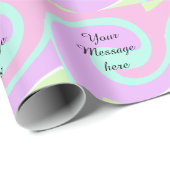 Je bericht hier tekst naam monogram roze past cadeaupapier (Rol Hoek)