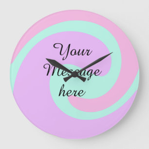 Je bericht hier tekst naam monogram roze past grote klok