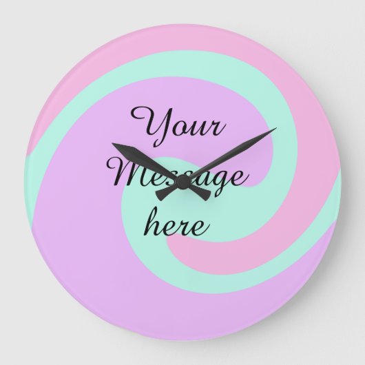 Je bericht hier tekst naam monogram roze past grote klok (Voorkant)