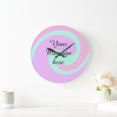 Je bericht hier tekst naam monogram roze past grote klok (Huis)