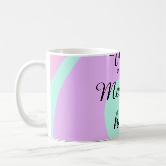Je bericht hier tekst naam monogram roze past koffiemok (Links)