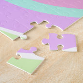 Je bericht hier tekst naam monogram roze past legpuzzel (Zijkant)