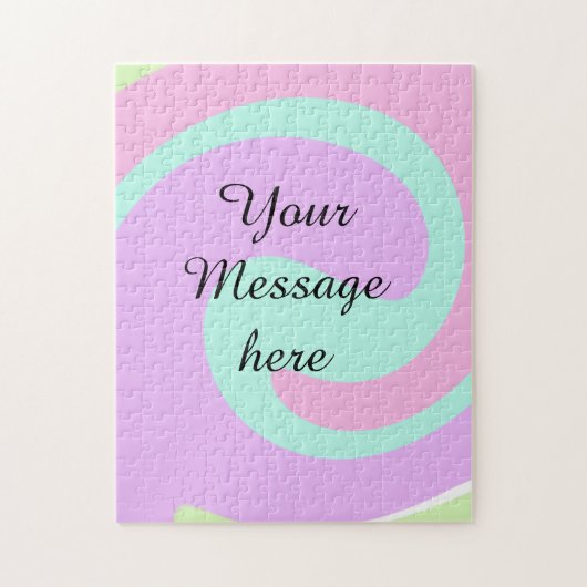 Je bericht hier tekst naam monogram roze past legpuzzel (Verticaal)