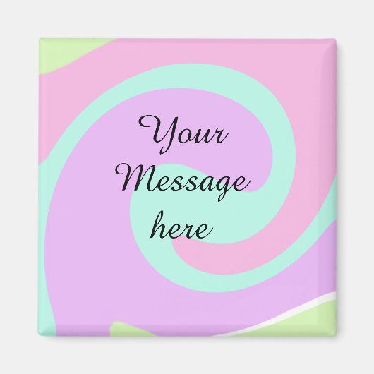 Je bericht hier tekst naam monogram roze past magneet (Voorkant)