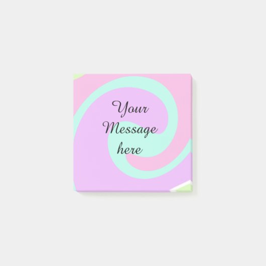 Je bericht hier tekst naam monogram roze past post-it® notes (Voorkant)