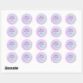 Je bericht hier tekst naam monogram roze past ronde sticker (Vel)