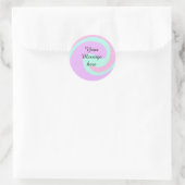 Je bericht hier tekst naam monogram roze past ronde sticker (Tas)