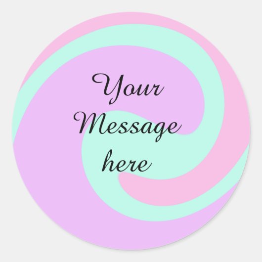 Je bericht hier tekst naam monogram roze past ronde sticker (Voorkant)