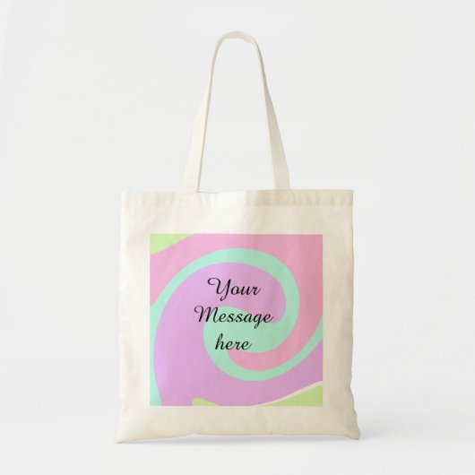 Je bericht hier tekst naam monogram roze past tote bag (Voorkant)