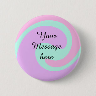 Je bericht hier tekst toevoegen naam monogram roze ronde button 5,7 cm