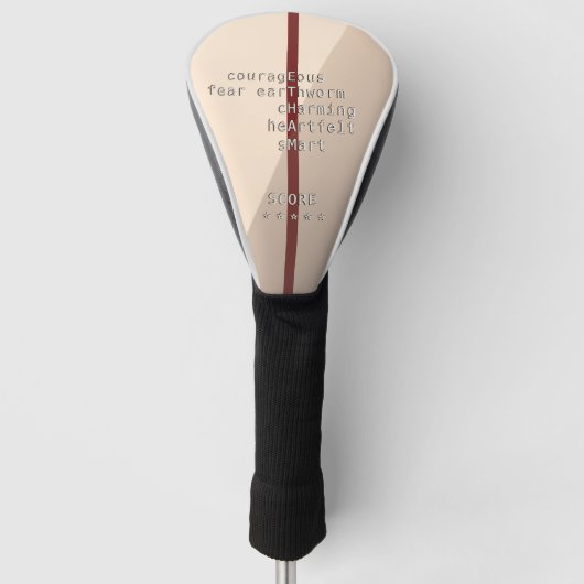 Je bericht of naam met Crosswords? Over beige Golfheadcover (Voorkant)