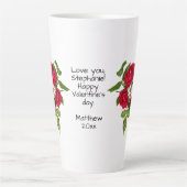 Je bericht: Red Rose Bouquet Foto Valentijn Latte Mok (Voorkant)