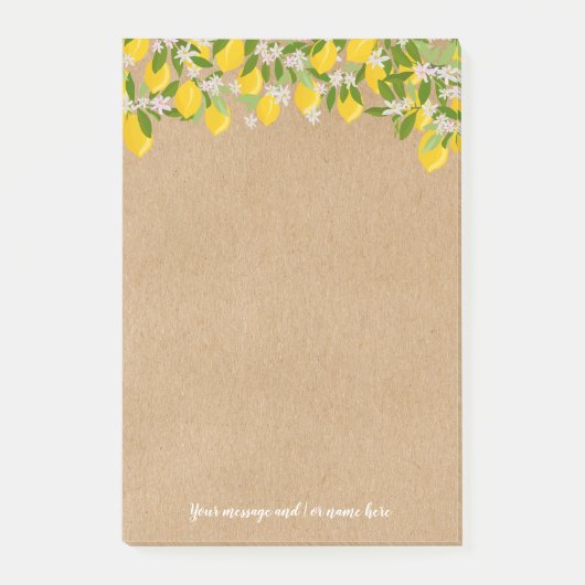 Je bericht Rustic Lemon Groenelementen Post-it® Notes (Voorkant)