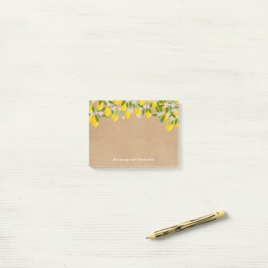 Je bericht Rustic Lemon Groenery Post-it® Notes (Op bureau)