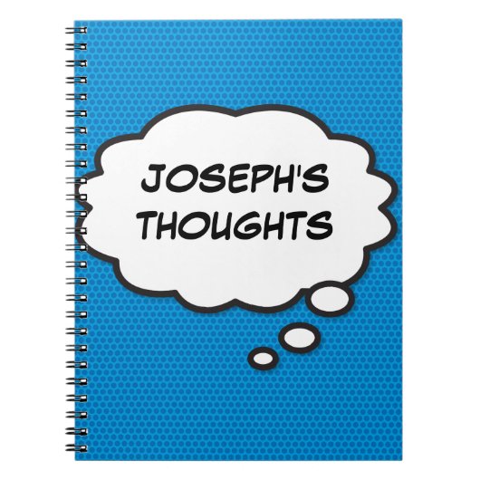 Je bericht Thought Bubble Fun Retro stripboek Notitieboek (Voorkant)