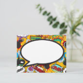 Je berichtenbeluistje voor retrospectief stripboek aankondigingskaart (Staand voorkant)