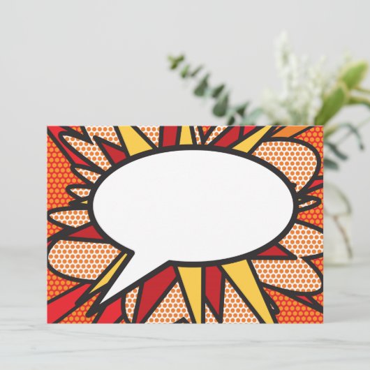 Je berichtenbeluistje voor retrospectief stripboek kaart (Staand voorkant)