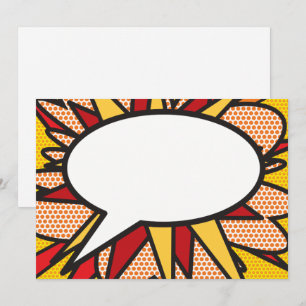 Je berichtenbeluistje voor retrospectief stripboek kaart