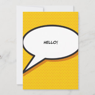 Je berichtenbeluistje voor retrospectief stripboek kaart