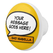 Je berichtenbeluistje voor retrospectief stripboek keramische knop (Rechts)