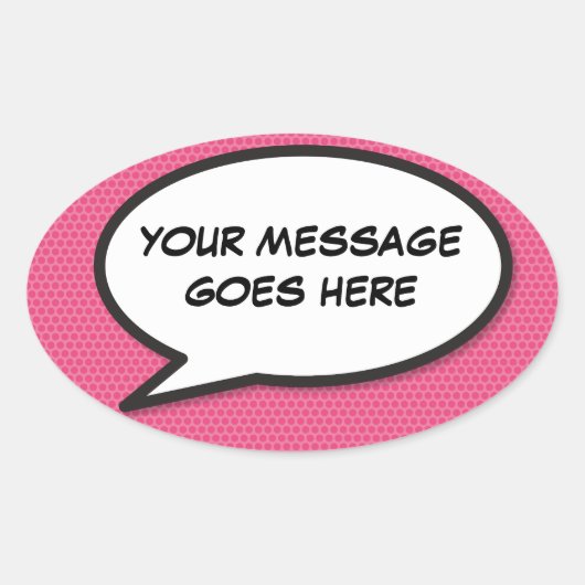 Je berichtenbeluistje voor retrospectief stripboek ovale sticker (Voorkant)