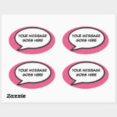 Je berichtenbeluistje voor retrospectief stripboek ovale sticker (Vel)