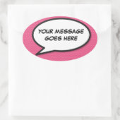 Je berichtenbeluistje voor retrospectief stripboek ovale sticker (Tas)