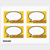 Je berichtenbeluistje voor retrospectief stripboek rechthoekige sticker (Vel)