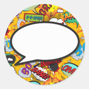 Je berichtenbeluistje voor retrospectief stripboek ronde sticker