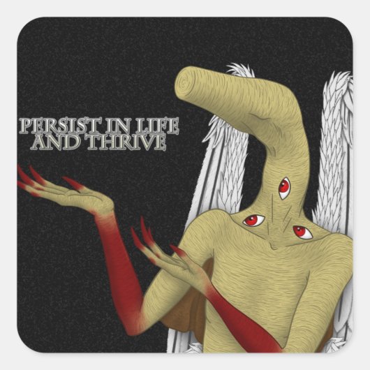 Je beschermengel geeft bemoedigende woorden vierkante sticker (Voorkant)