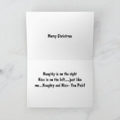 JE BESLUIT **ONDEUGEND** OF **LEUK** VOOR KERSTMIS FEESTDAGEN KAART (Binnen)