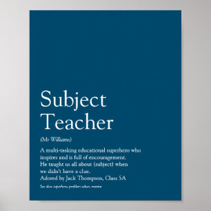 Je Beste Leraar Definitie Typografisch Pret Blauwe Poster