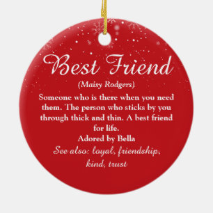 Je beste vriend definitie Prettig kerstfeest Rood Keramisch Ornament