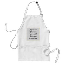 Je bevestiging op een spiegelontwerp Aprons Standaard Schort