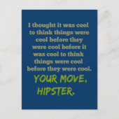 Je beweging, Hipster. Briefkaart (Voorkant)