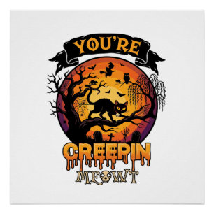Je Bezorgt Me Koude Rillingen Halloween Zwarte Kat Perfect Poster