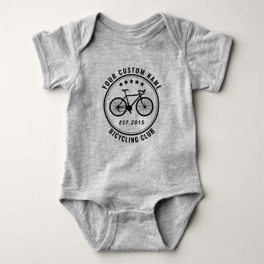 Je Bike Club of Locatie Name Custom Grey Romper (Voorkant)