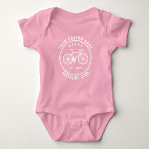 Je Bike Club of Locatienaam Aangepast roze Romper
