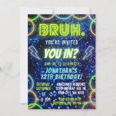 Je binnenbrengen? Neon Glow Blauw Groen Jongen Ver Kaart (Voorkant)