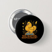 Je blijft grappige kippepun knuffelen ronde button 5,7 cm (Voorkant /achterkant)