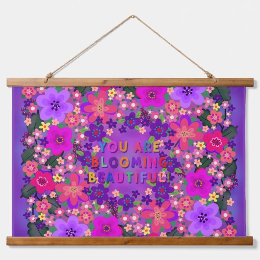 Je bloeit mooi! Boho Flowers Hangend Wandkleed (Voorkant)