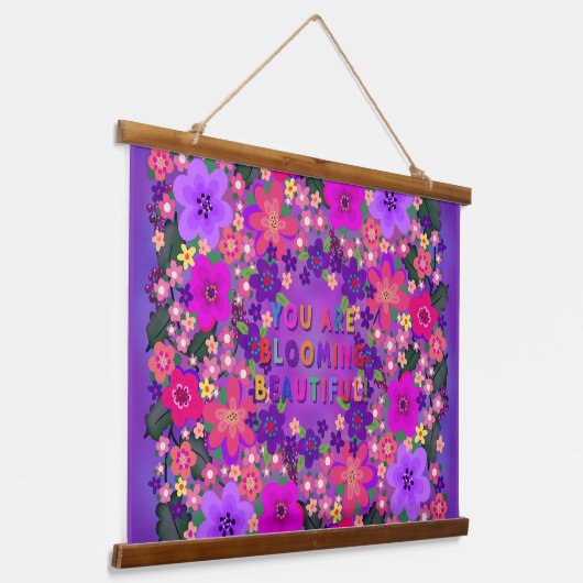 Je bloeit mooi! Boho Flowers Hangend Wandkleed (Gebogen)